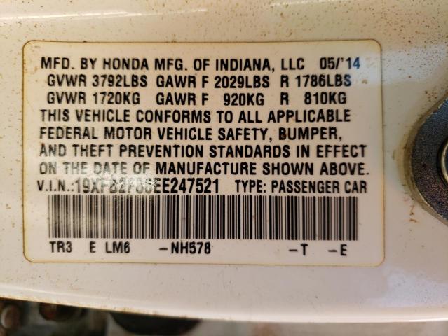 Photo 10 from auction – 2014 HONDA CIVIC EX with VIN 19XFB2F86EE247521