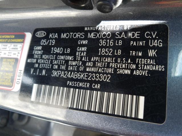 Photo 10 from auction – 2019 KIA RIO S with VIN 3KPA24AB6KE233302