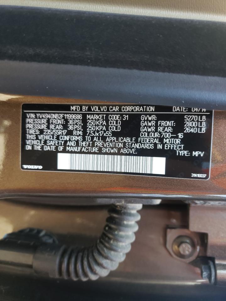 Photo 10 from auction – 2015 VOLVO XC70 3.2 P with VIN YV4940NB2F1199686