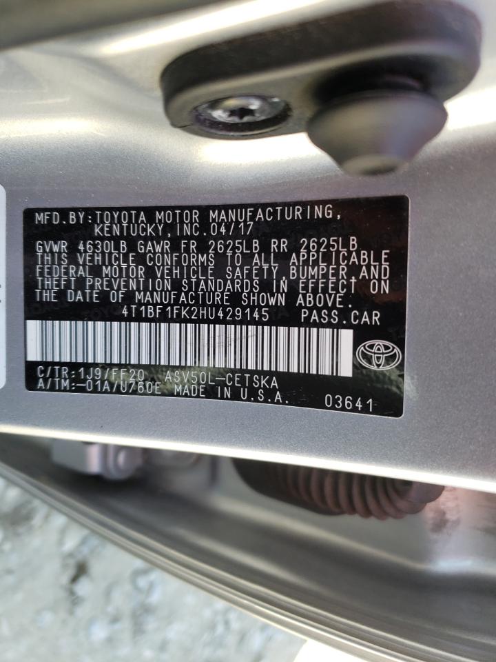 Photo 10 from auction – 2017 TOYOTA CAMRY LE with VIN 4T1BF1FK2HU429145