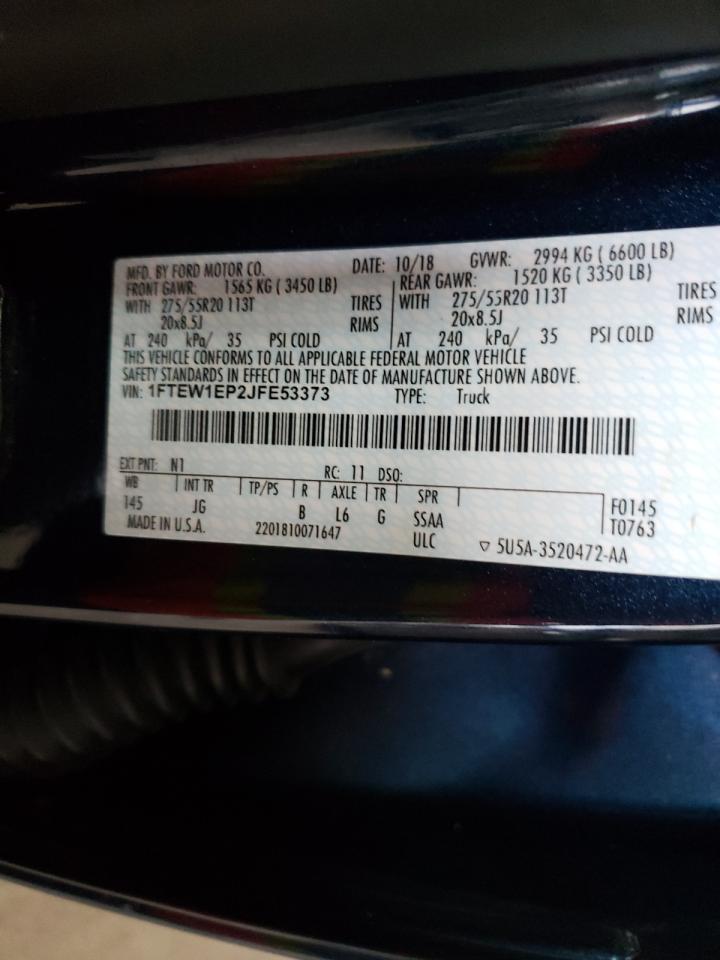 Photo 10 from auction – 2018 FORD F150 SUPER with VIN 1FTEW1EP2JFE53373