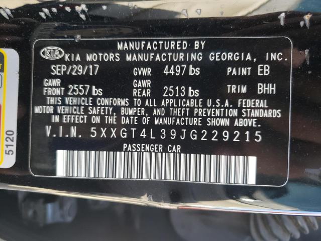 Photo 10 from auction – 2018 KIA OPTIMA with VIN 5XXGT4L39JG229215