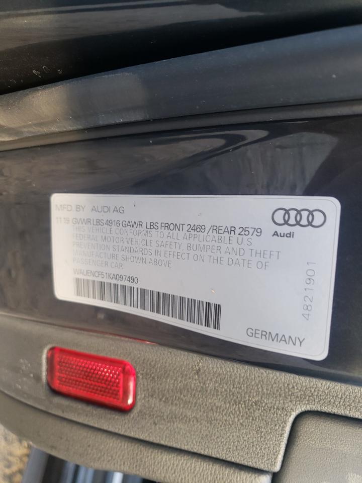 Photo 10 from auction – 2019 AUDI A5 PREMIUM with VIN WAUENCF51KA097490