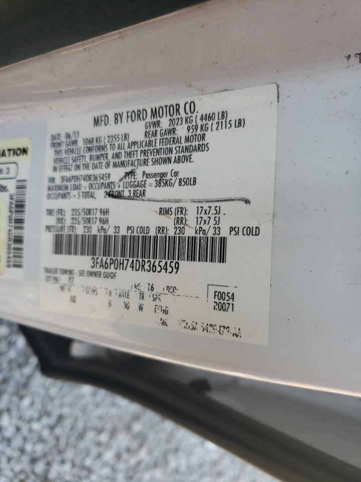 Photo 10 from auction – 2013 FORD FUSION SE with VIN 3FA6P0H74DR365459