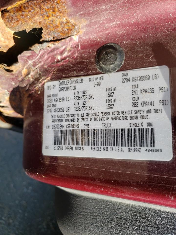 Photo 10 from auction – 2000 DODGE DAKOTA QUA with VIN 1B7GG2AN1YS608979