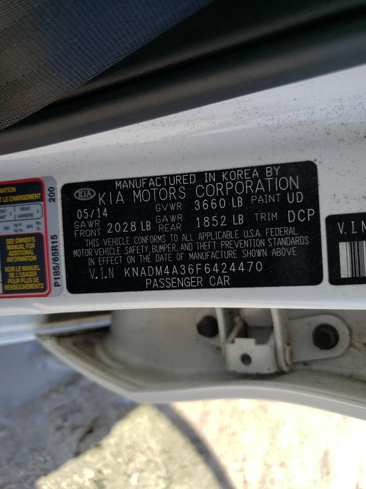 Photo 10 from auction – 2015 KIA RIO LX with VIN KNADM4A36F6424470