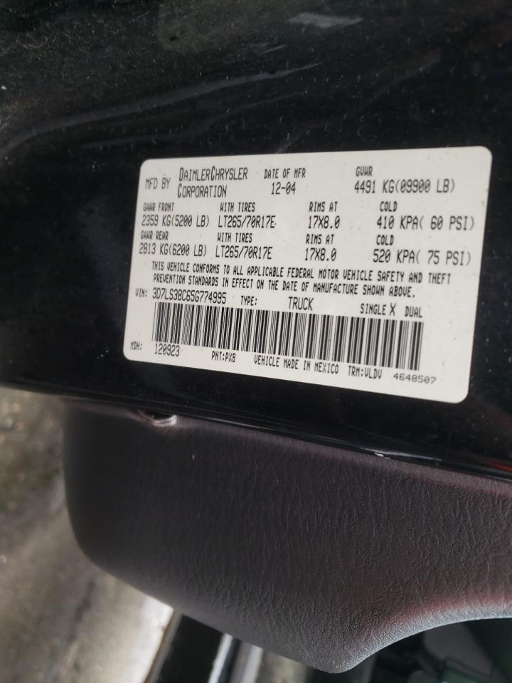 Photo 10 from auction – 2005 DODGE RAM 3500 S with VIN 3D7LS38C65G774995