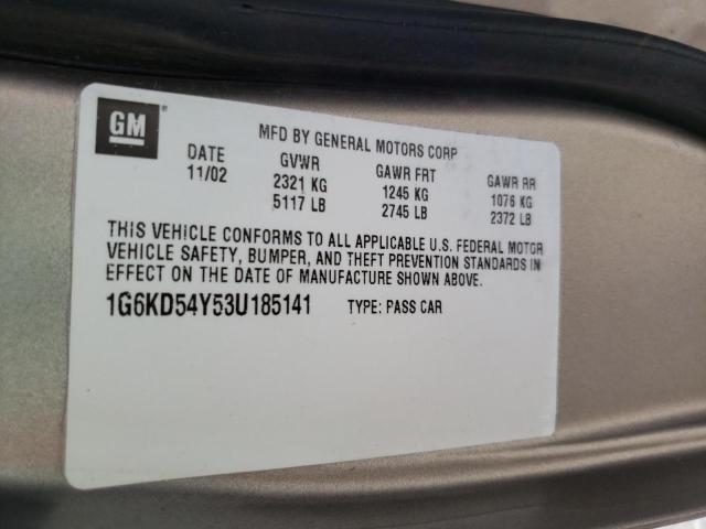 Photo 10 from auction – 2003 CADILLAC DEVILLE with VIN 1G6KD54Y53U185141