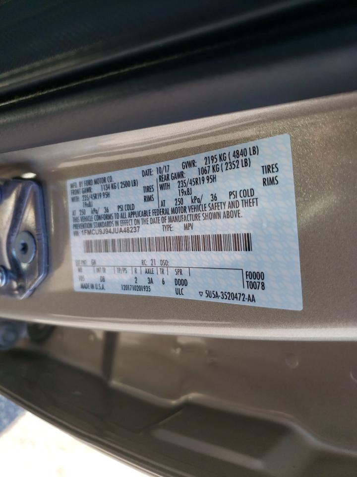 Photo 10 from auction – 2018 FORD ESCAPE TIT with VIN 1FMCU9J94JUA48237