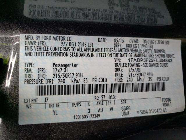Photo 10 from auction – 2015 FORD FOCUS SE with VIN 1FADP3F25FL304882