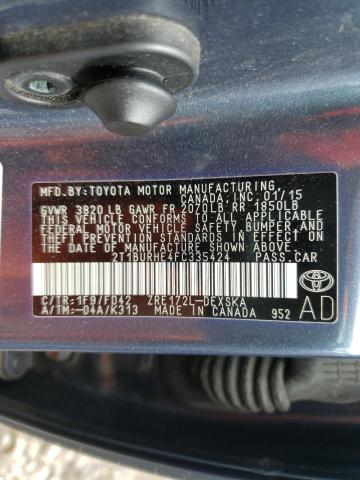 Photo 10 from auction – 2015 TOYOTA COROLLA L with VIN 2T1BURHE4FC335424