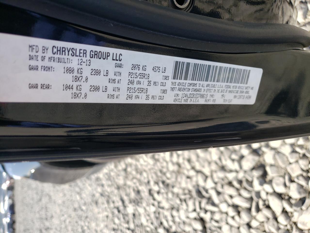 Photo 10 from auction – 2014 JEEP COMPASS LI with VIN 1C4NJDCB1ED708619