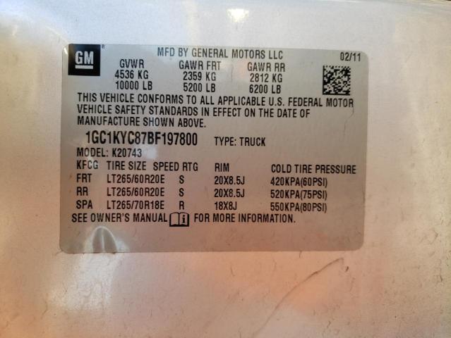 Photo 10 from auction – 2011 CHEVROLET SILVERADO with VIN 1GC1KYC87BF197800