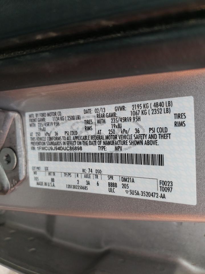 Photo 10 from auction – 2013 FORD ESCAPE TIT with VIN 1FMCU9J94DUC86898