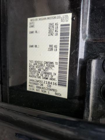 Photo 10 from auction – 2012 NISSAN ALTIMA BAS with VIN 1N4AL2AP2CC218436