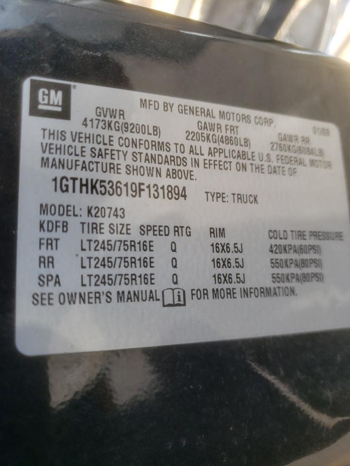 Photo 10 from auction – 2009 GMC SIERRA K25 with VIN 1GTHK53619F131894