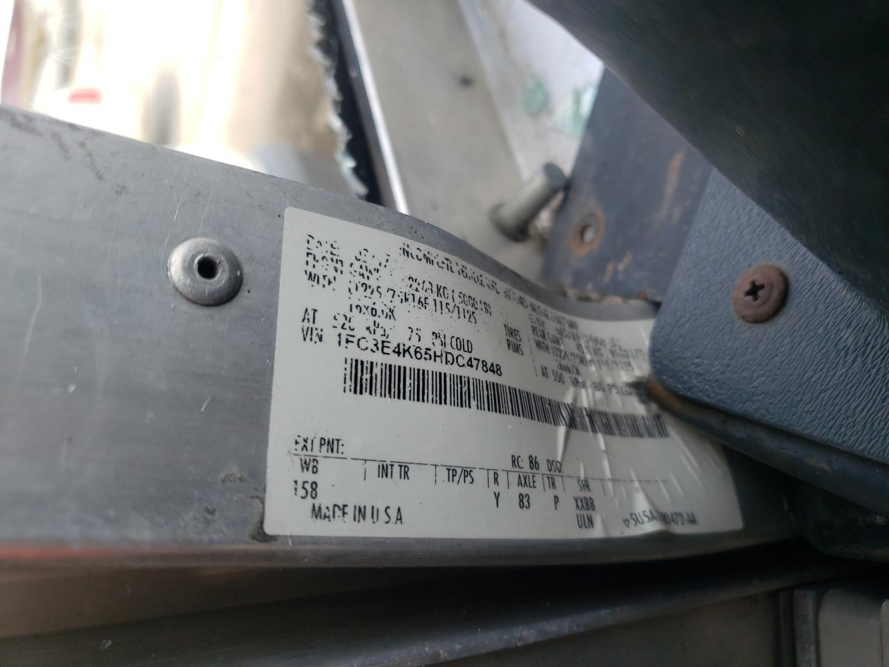Photo 10 from auction – 2017 FORD ECONOLINE with VIN 1FC3E4K65HDC47848