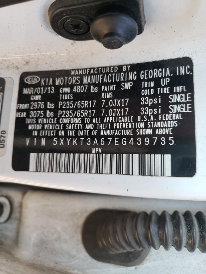 Photo 10 from auction – 2014 KIA SORENTO LX with VIN 5XYKT3A67EG439735