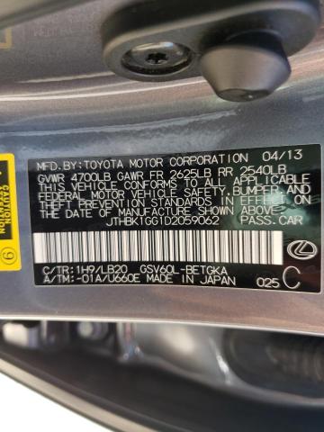 Photo 10 from auction – 2013 LEXUS ES 350 with VIN JTHBK1GG1D2059062