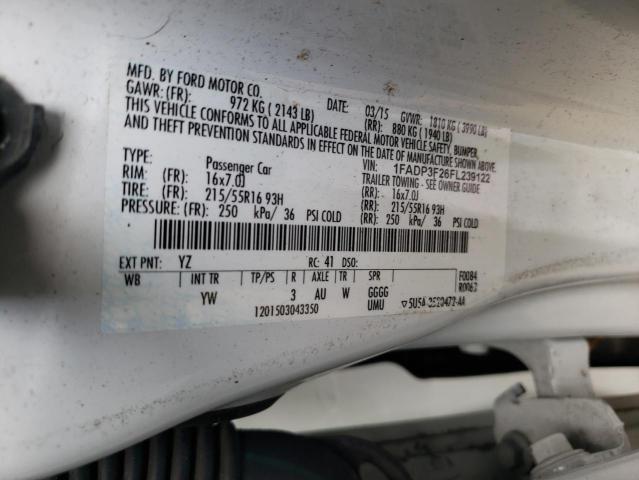 Photo 10 from auction – 2015 FORD FOCUS SE with VIN 1FADP3F26FL239122