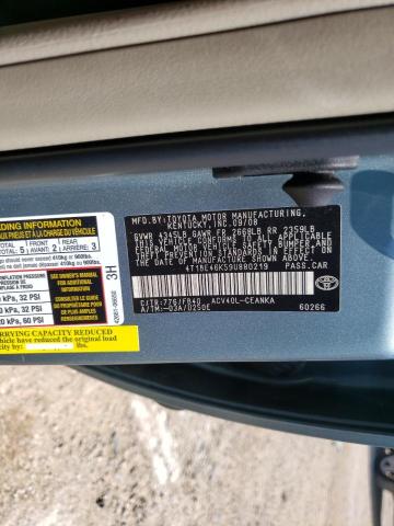 Photo 10 from auction – 2009 TOYOTA CAMRY BASE with VIN 4T1BE46K59U880219