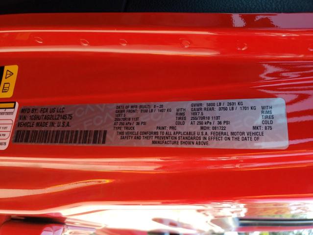 Photo 10 from auction – 2020 JEEP GLADIATOR with VIN 1C6HJTAG2LL214575