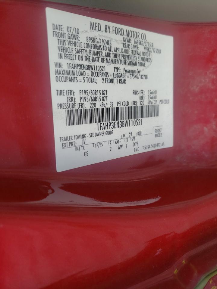 Photo 10 from auction – 2011 FORD FOCUS S with VIN 1FAHP3EN3BW110521