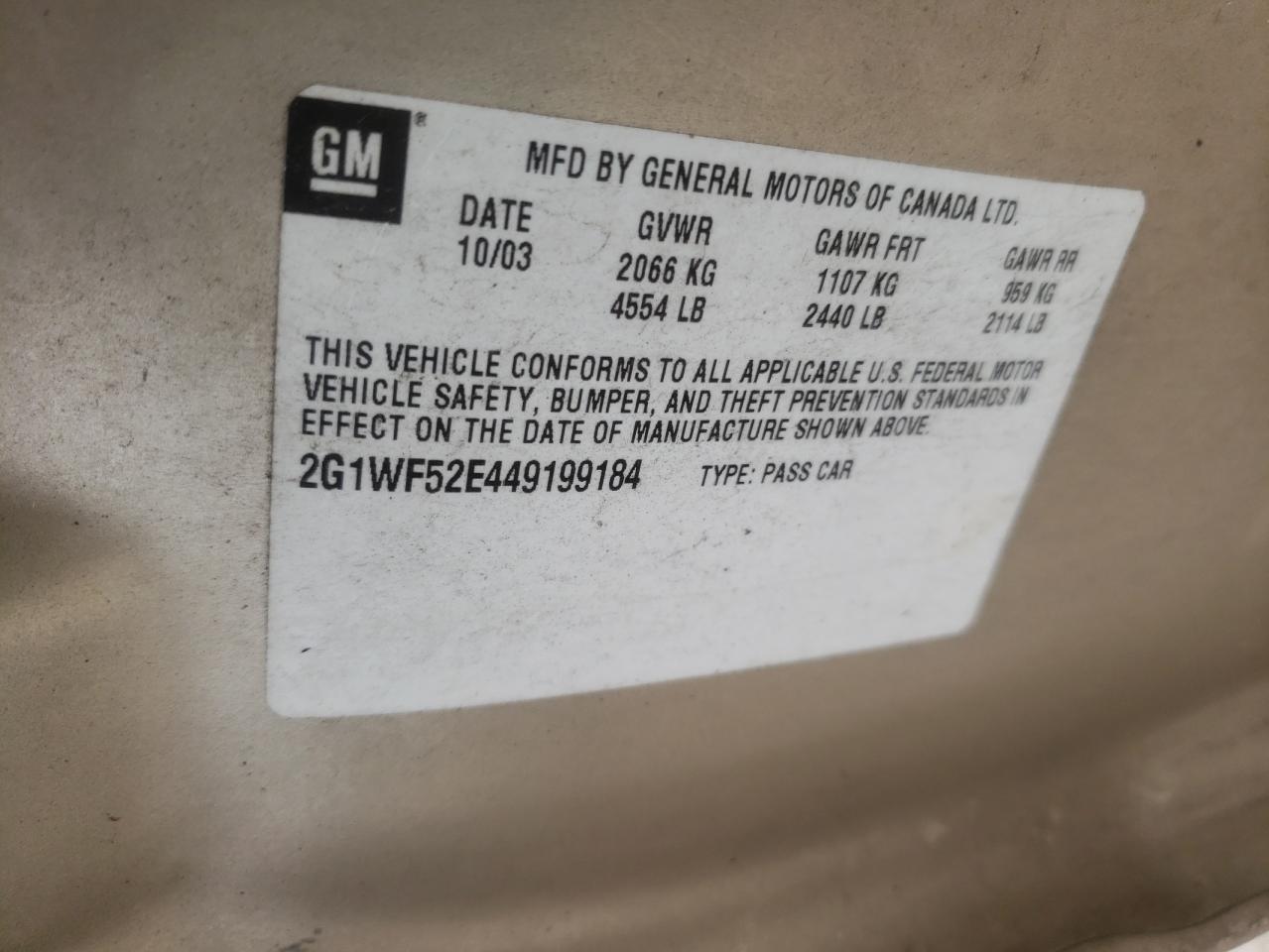 صورة رقم 10 من المزاد - 2004 CHEVROLET IMPALA LS مع VIN 2G1WF52E449199184