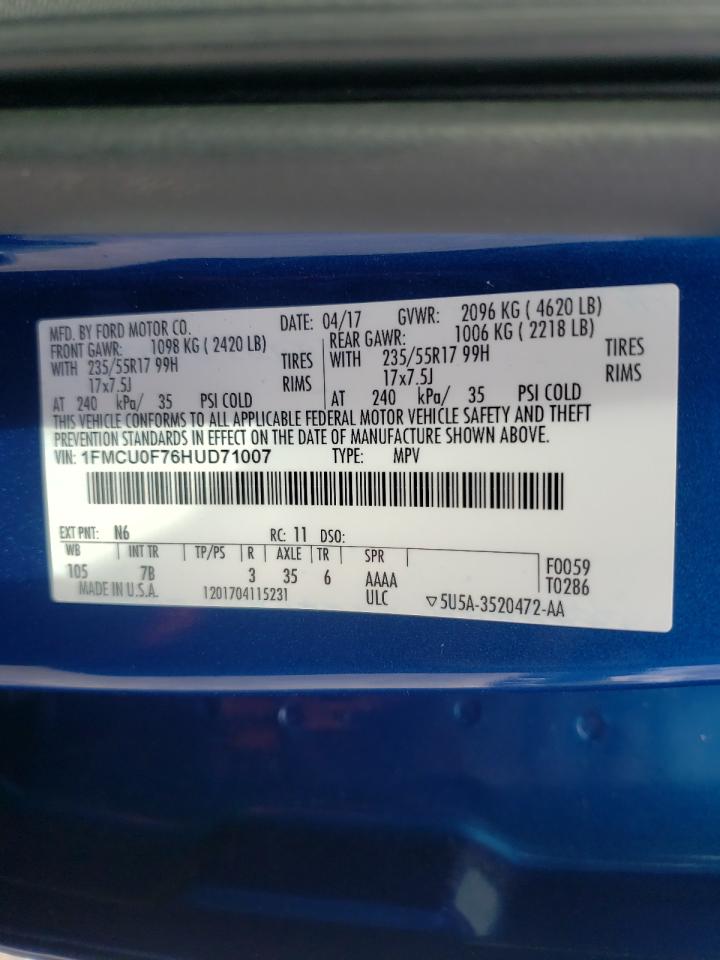 Photo 10 from auction – 2017 FORD ESCAPE S with VIN 1FMCU0F76HUD71007