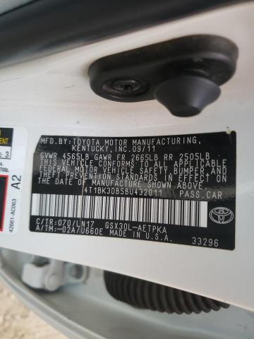 Photo 10 from auction – 2011 TOYOTA AVALON BAS with VIN 4T1BK3DB5BU432011