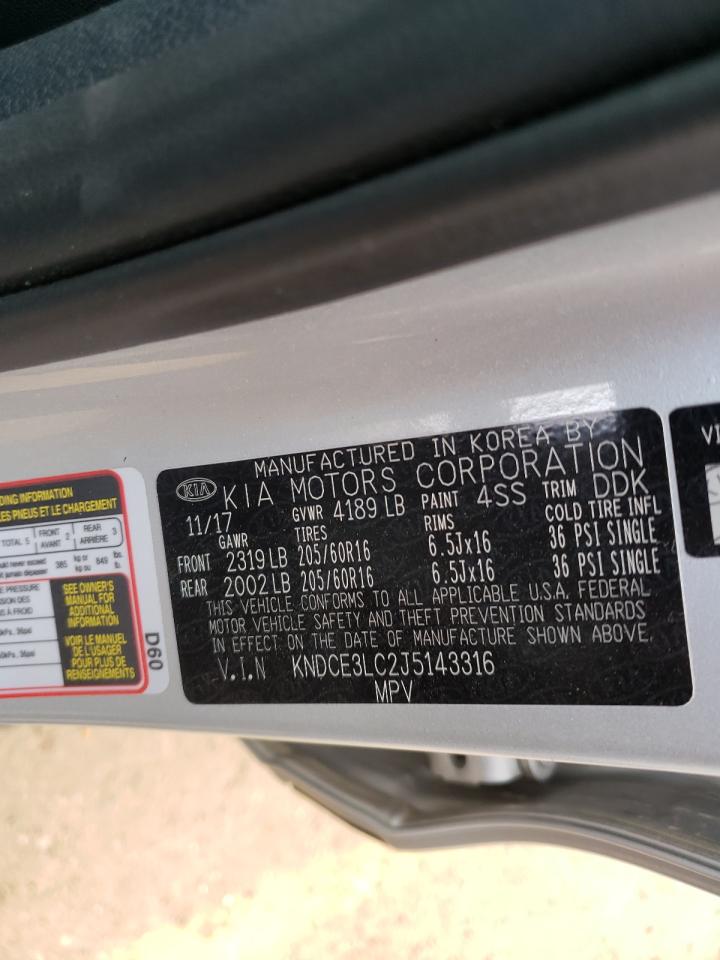 Photo 10 from auction – 2018 KIA NIRO TOURI with VIN KNDCE3LC2J5143316