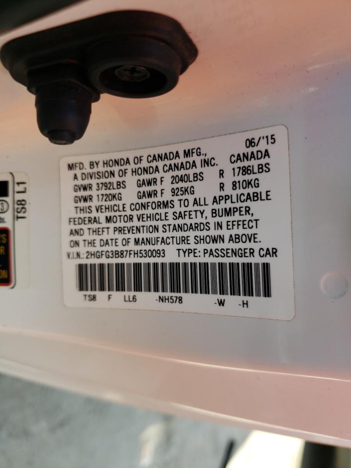 Photo 10 from auction – 2015 HONDA CIVIC EX with VIN 2HGFG3B87FH530093