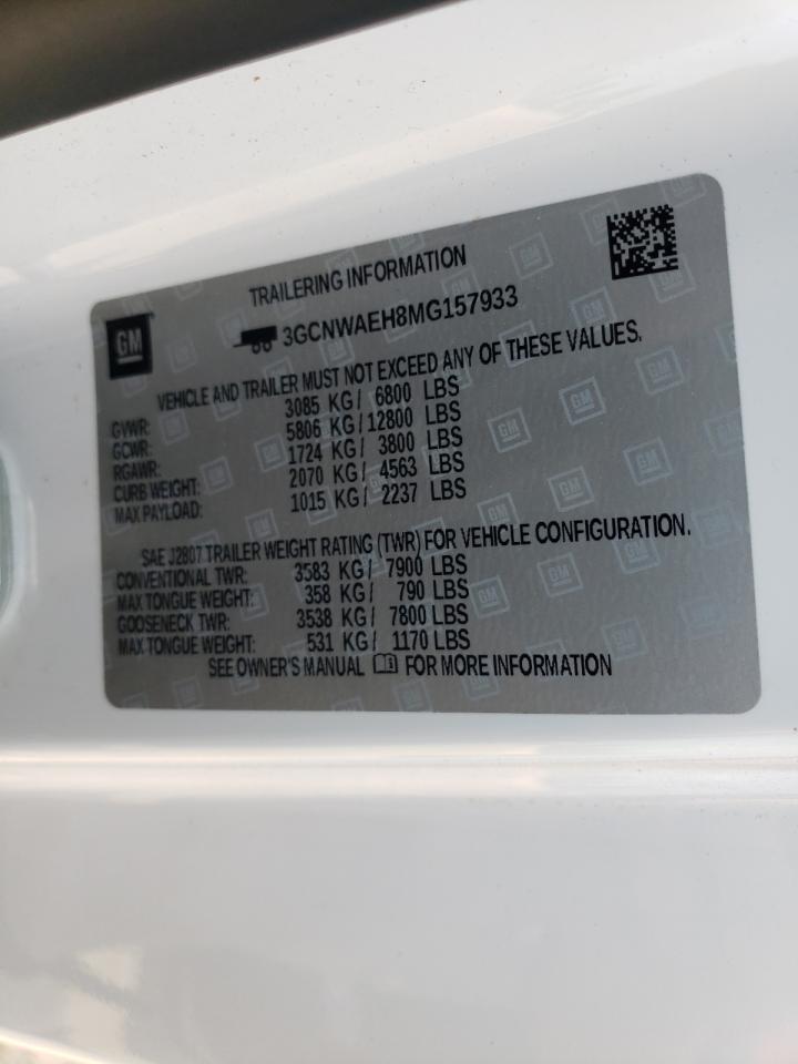 Photo 10 from auction – 2021 CHEVROLET SILVERADO with VIN 3GCNWAEH8MG157933
