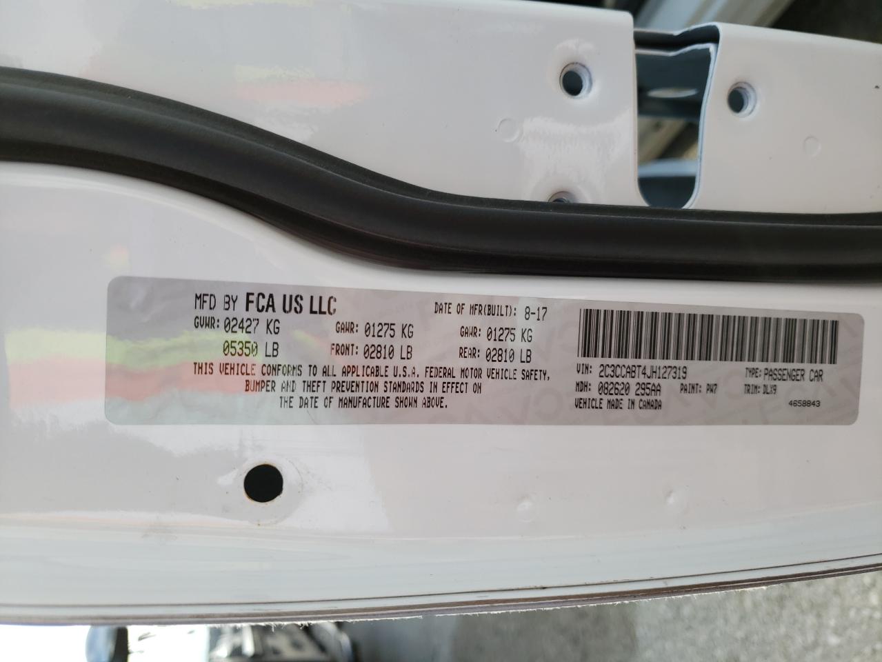 Photo 10 from auction – 2018 CHRYSLER 300 S with VIN 2C3CCABT4JH127319