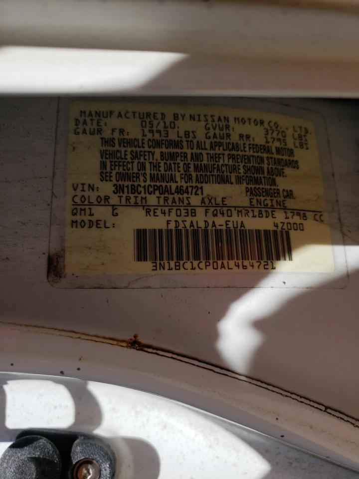 Photo 10 from auction – 2010 NISSAN VERSA S with VIN 3N1BC1CP0AL464721