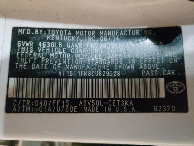 Photo 10 from auction – 2014 TOYOTA CAMRY L with VIN 4T1BF1FK8EU829528