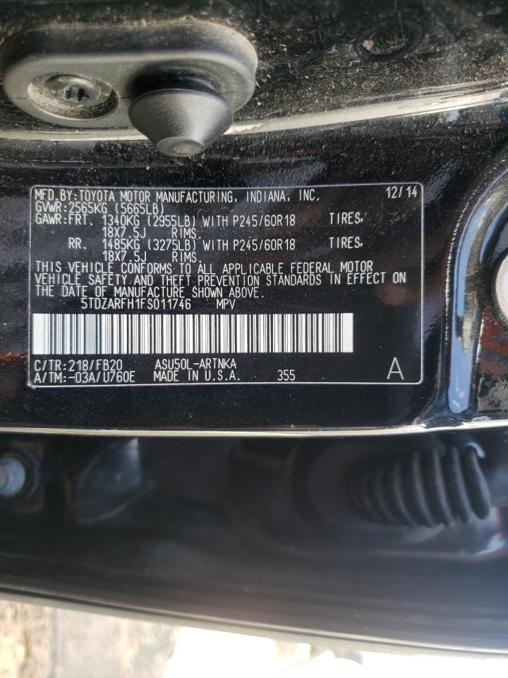Photo 10 from auction – 2015 TOYOTA HIGHLANDER with VIN 5TDZARFH1FS011746