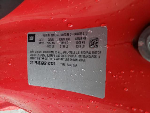 Photo 10 from auction – 2012 CHEVROLET CAMARO LT with VIN 2G1FB1E39C9172429