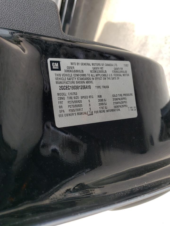 Photo 10 from auction – 2008 CHEVROLET SILVERADO with VIN 2GCEC190381206418