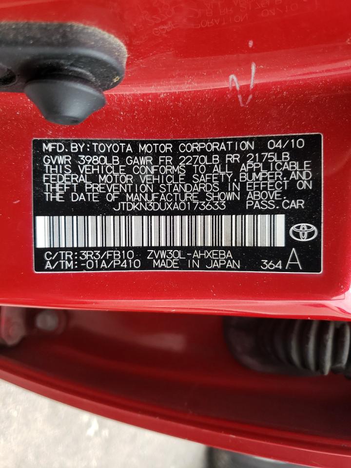 Photo 10 from auction – 2010 TOYOTA PRIUS with VIN JTDKN3DUXA0173633