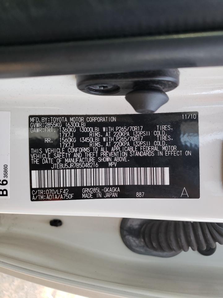 Photo 10 from auction – 2011 TOYOTA 4RUNNER SR with VIN JTEBU5JR7B5048216