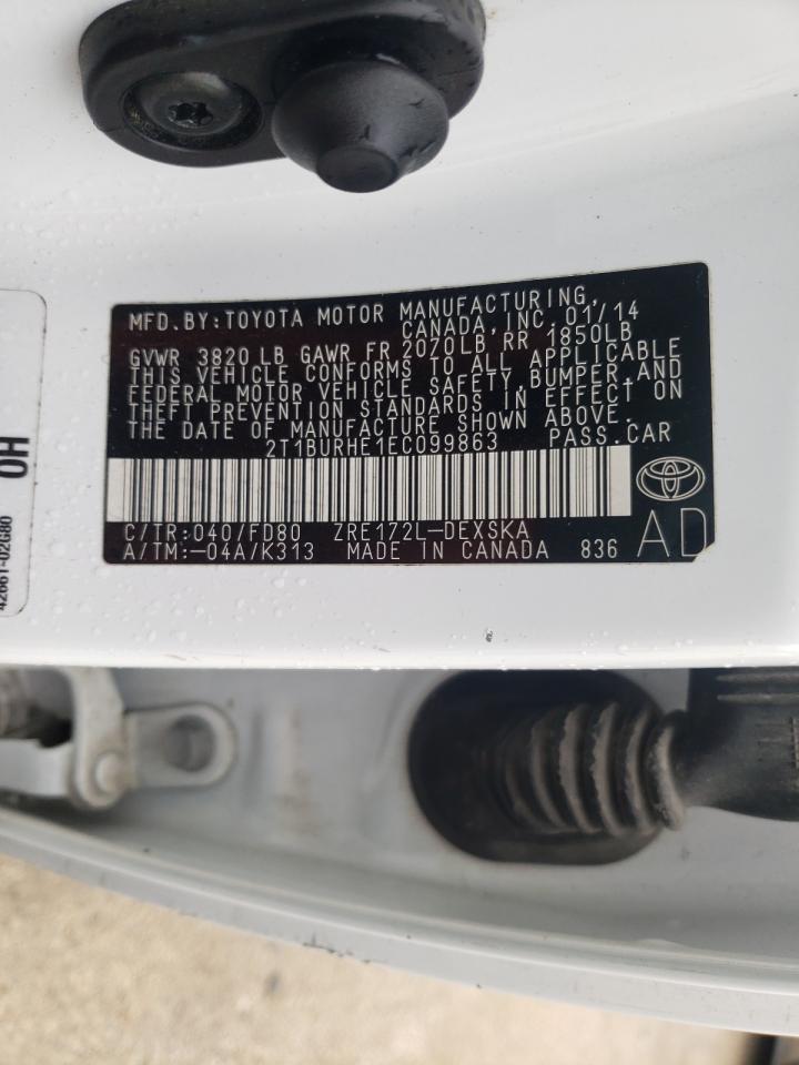 Photo 10 from auction – 2014 TOYOTA COROLLA L with VIN 2T1BURHE1EC099863