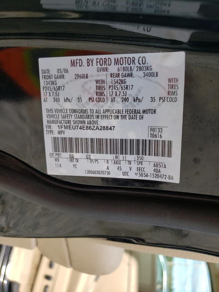 Photo 10 from auction – 2006 FORD EXPLORER E with VIN 1FMEU74E86ZA28847