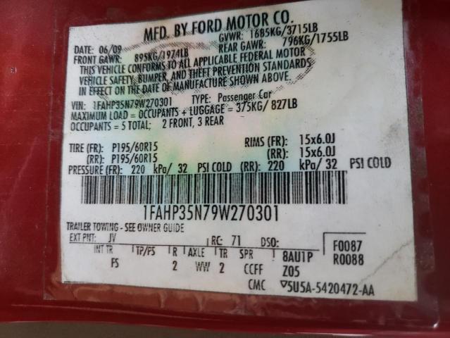 Photo 10 from auction – 2009 FORD FOCUS SE with VIN 1FAHP35N79W270301