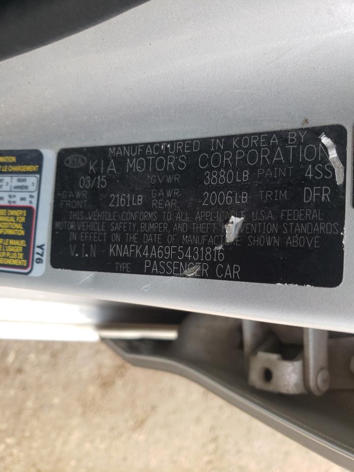 Photo 10 from auction – 2015 KIA FORTE LX with VIN KNAFK4A69F5431816