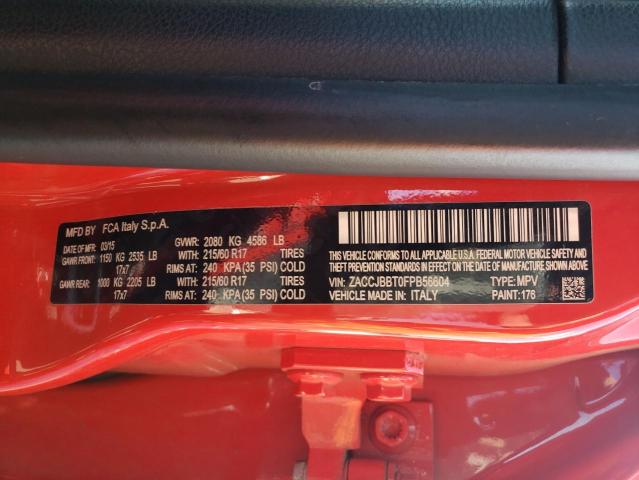 Photo 10 from auction – 2015 JEEP RENEGADE L with VIN ZACCJBBT0FPB56604