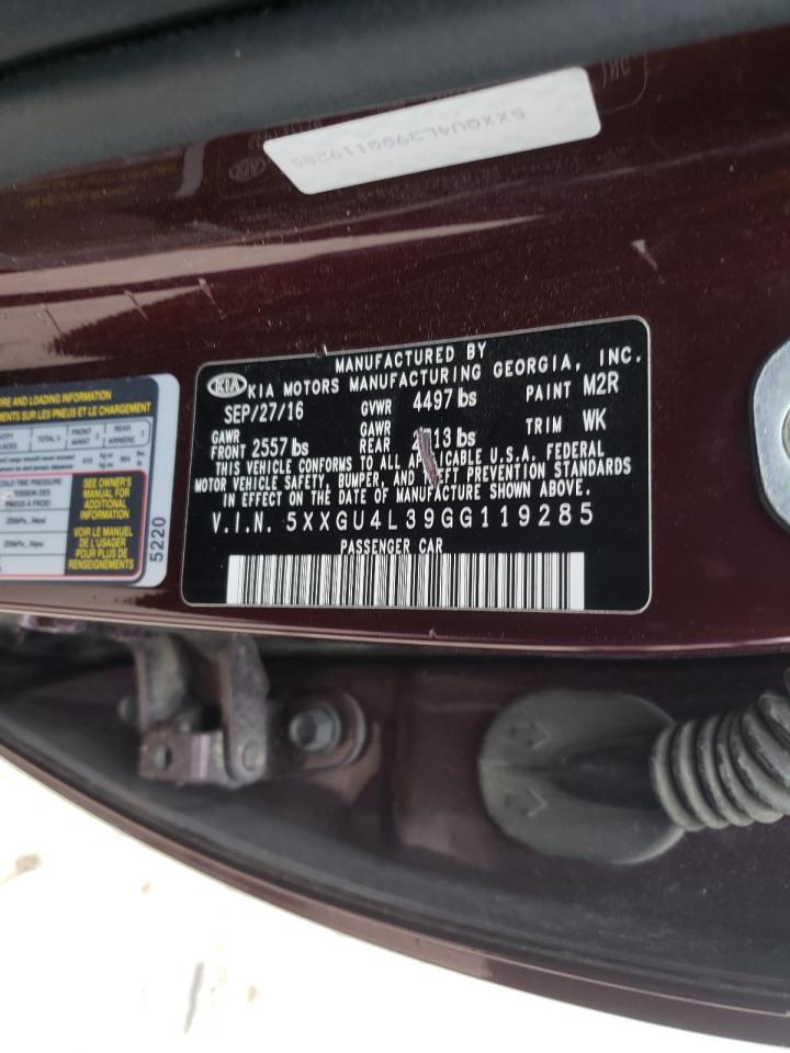 Photo 10 from auction – 2016 KIA OPTIMA with VIN 5XXGU4L39GG119285