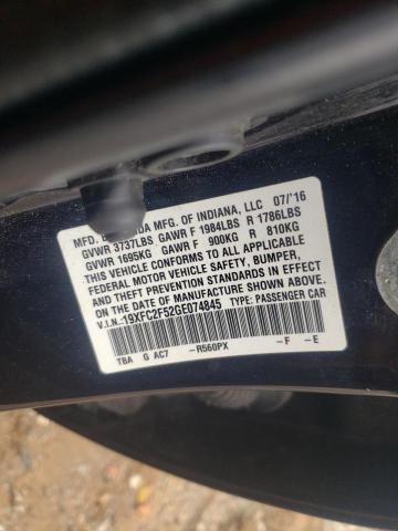 Photo 10 from auction – 2016 HONDA CIVIC LX with VIN 19XFC2F52GE074845