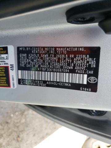 Photo 10 from auction – 2011 TOYOTA CAMRY BASE with VIN 4T1BF3EK1BU687094