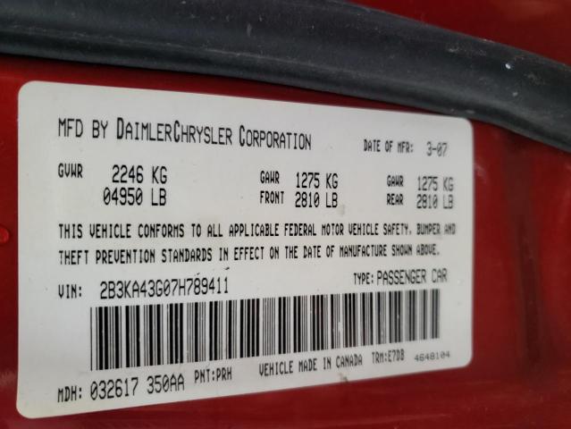 Photo 10 from auction – 2007 DODGE CHARGER SE with VIN 2B3KA43G07H789411